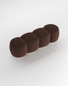 Panca contemporanea Hygge Cloud in Boucle Marrone Scuro di Saccal Design House