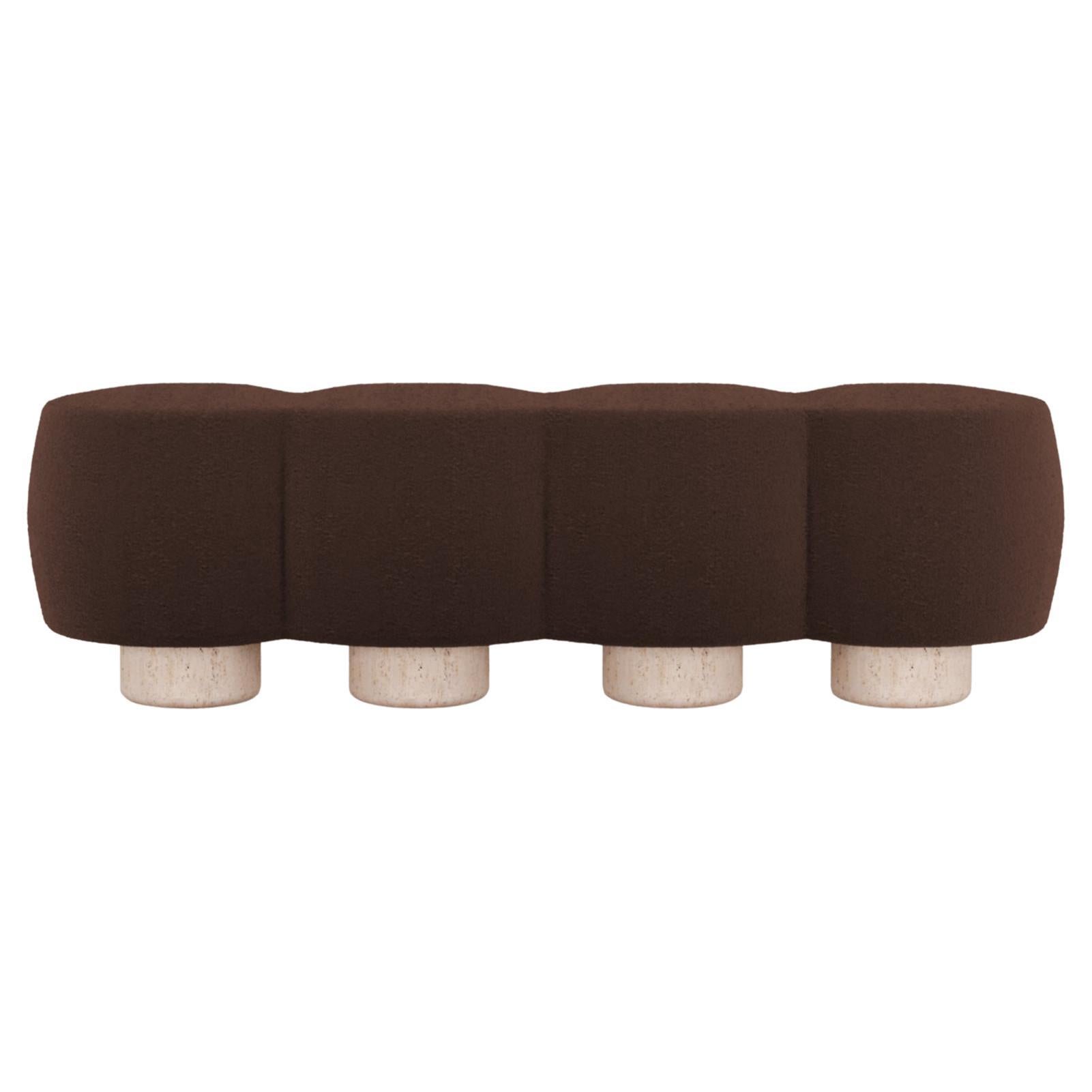Contemporary Hygge Cloud Bench in Boucle Dark Brown by Saccal Design House