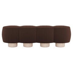 Banc contemporain Hygge Cloud en bouclette marron foncé de Saccal Design House