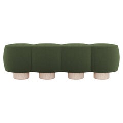 Contemporary Hygge Cloud Bench in Bouclé Green by Saccal Design House