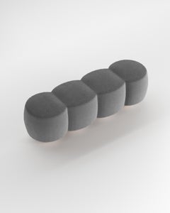 Contemporary Hygge Cloud Bench in Bouclé Grey by Saccal Design House