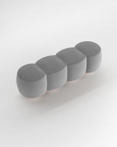 Panchina contemporanea Hygge Cloud in Boucle grigio chiaro di Saccal Design House