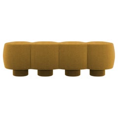 Contemporary Hygge Cloud Bench in Boucle Mustard by Saccal Design House