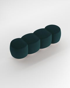 Banc contemporain Hygge Cloud en bleu nuit bouclé de Saccal Design House