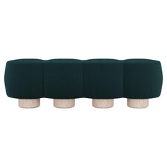 Banc contemporain Hygge Cloud en bleu nuit bouclé de Saccal Design House