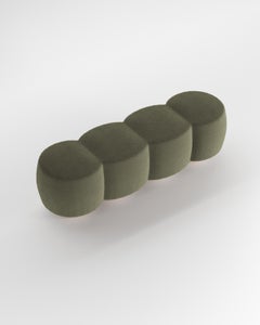 Contemporary Hygge Cloud Bench in Bouclé Olive by Saccal Design House