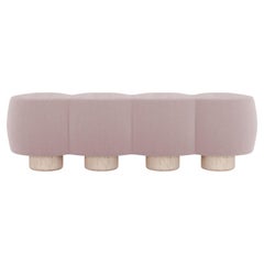 Contemporary Hygge Cloud Bench in Boucle Pink by Saccal Design House