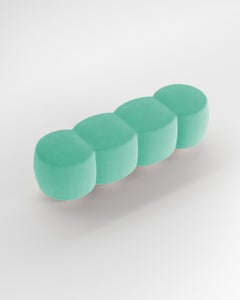 Contemporary Hygge Cloud Bench in Bouclé Teal by Saccal Design House