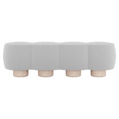 Contemporary Hygge Cloud Bench in Boucle White by Saccal Design House