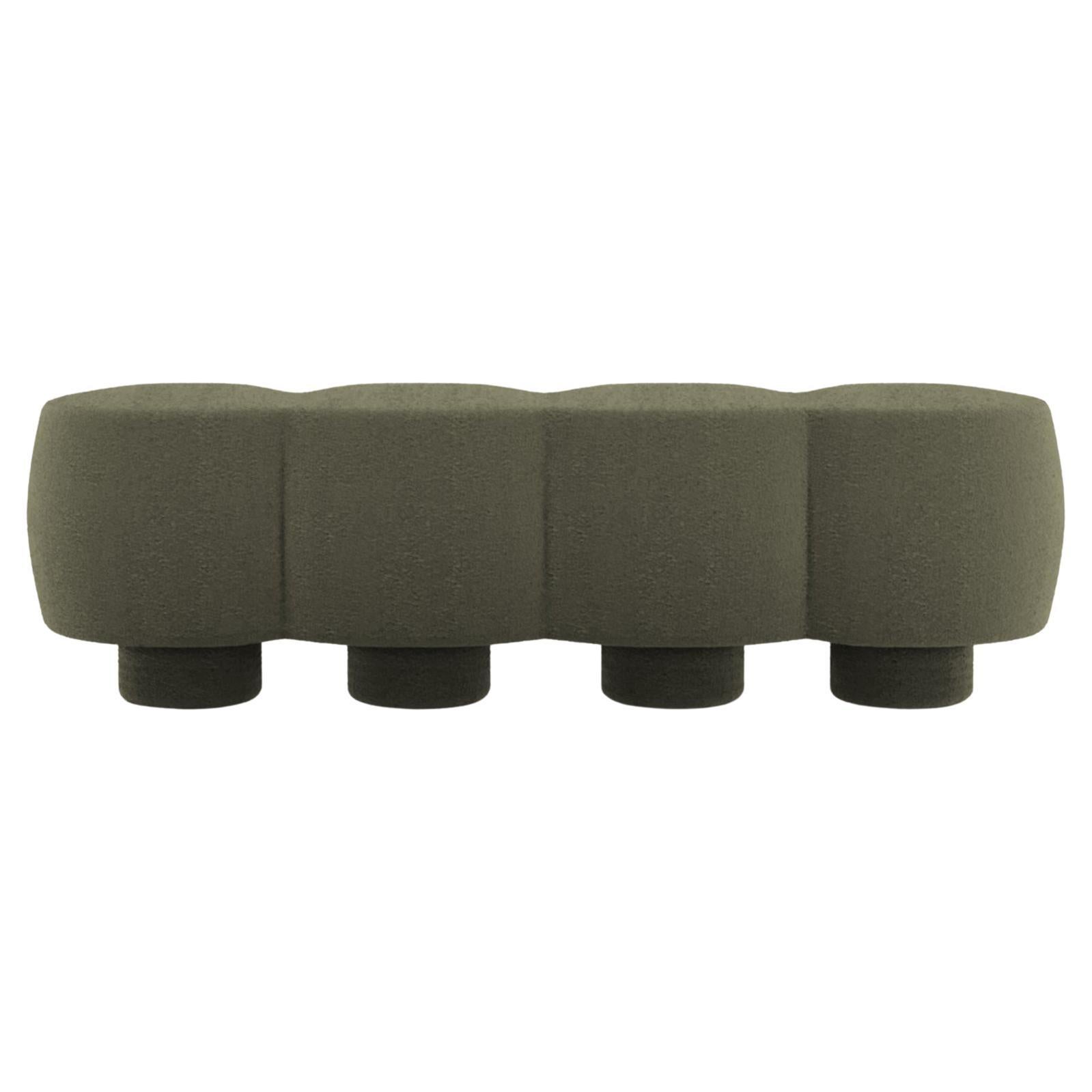 Panca Hygge Cloud contemporanea in bouclé di Oliver di Saccal Design House