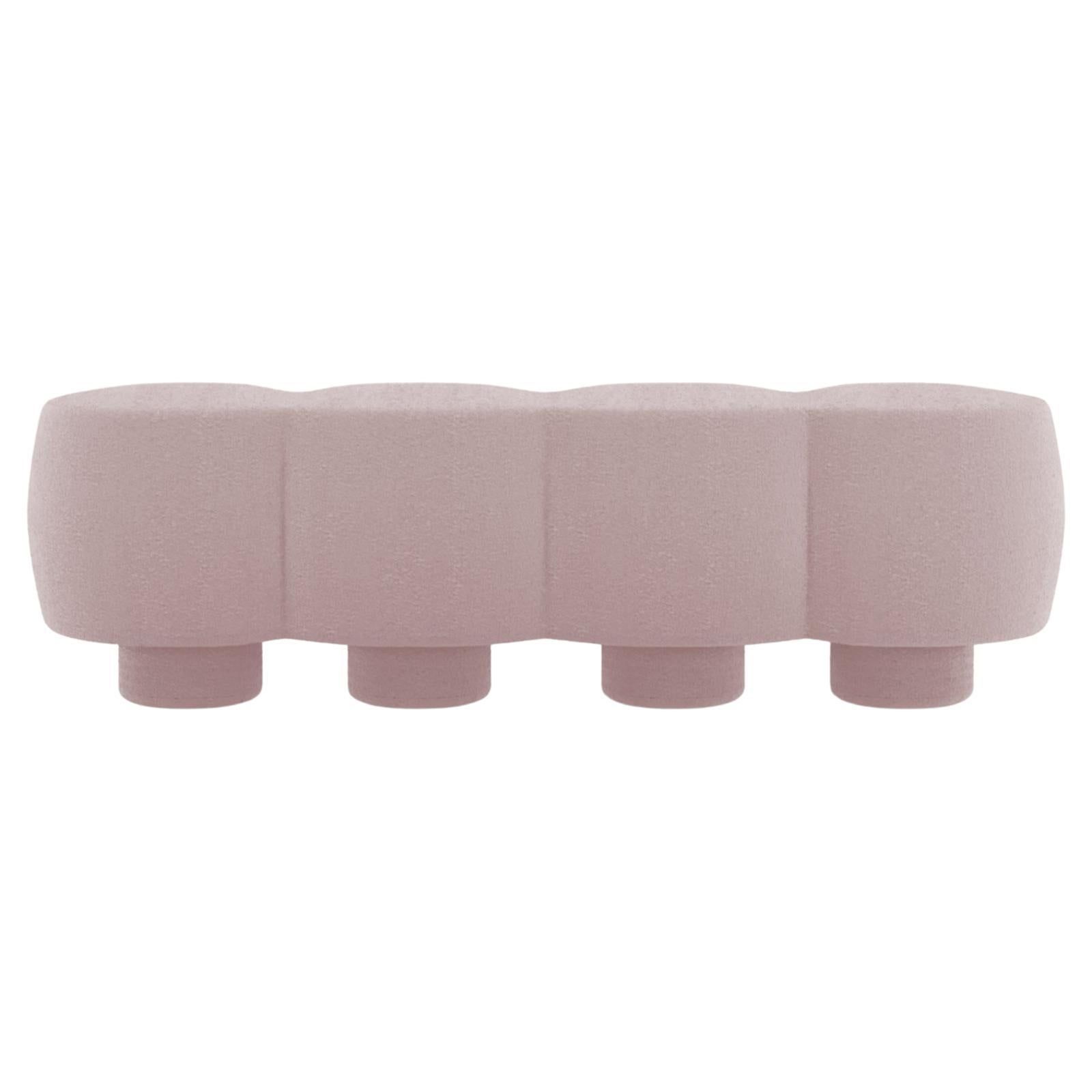 Banc contemporain Hygge Cloud en bouclette rose par Saccal Design House en vente