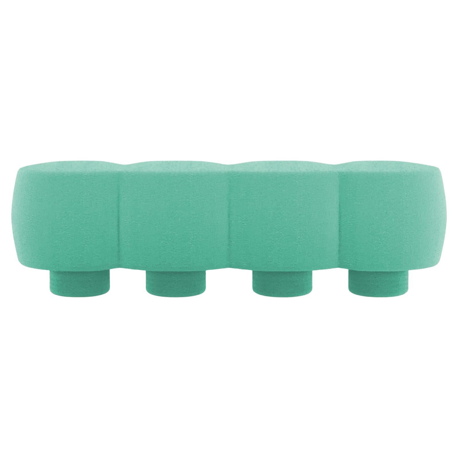 Banc contemporain Hygge Cloud en bouclette Teal par Saccal Design House