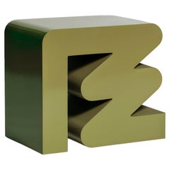 Contemporary Identity Stool in Olive Coloured Lacquer