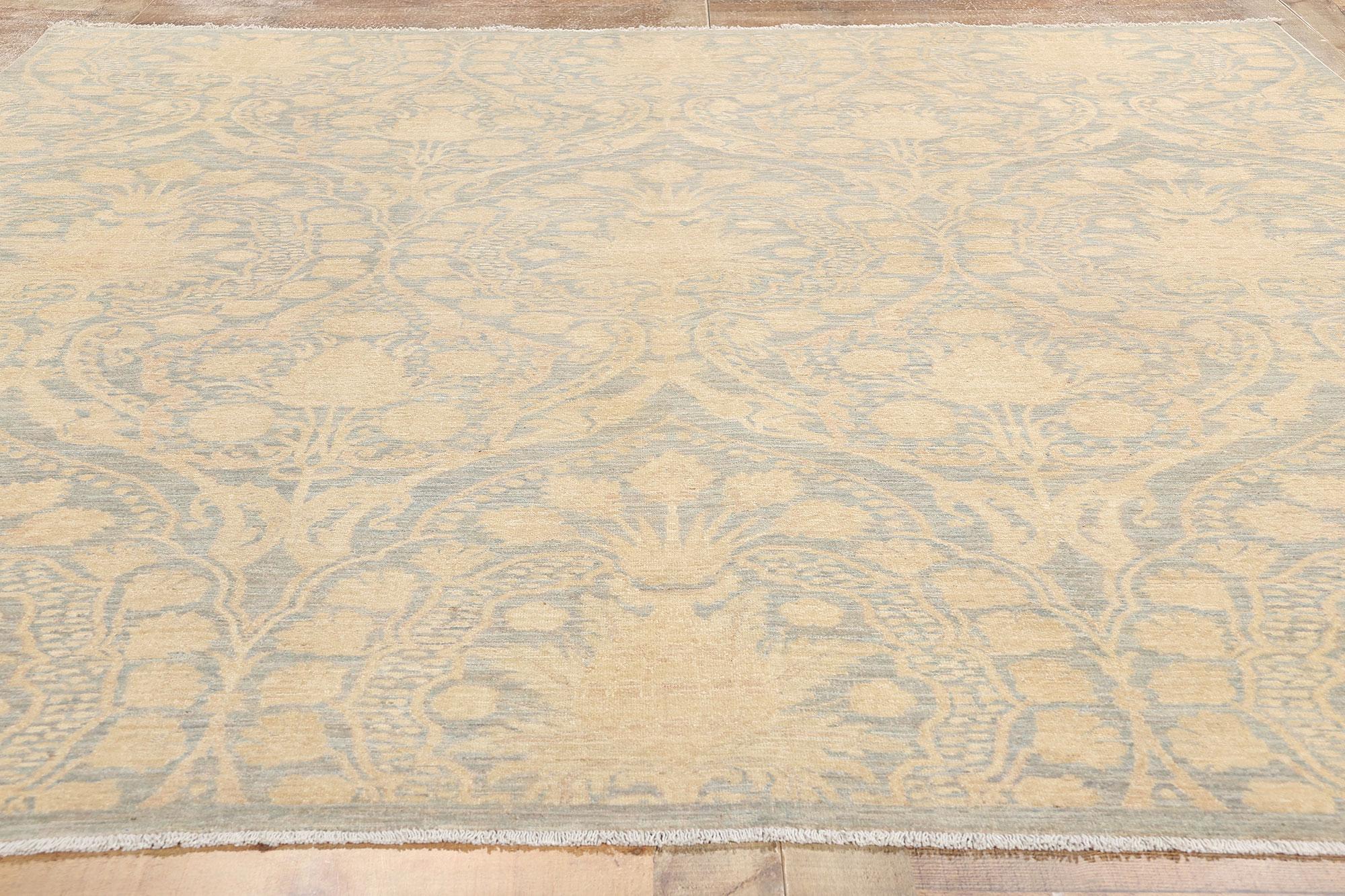 Wool Contemporary Ikat Damask Rug For Sale