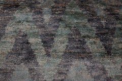 Contemporary Ikat Rainbow Handmade Wool Rug by Doris Leslie Blau