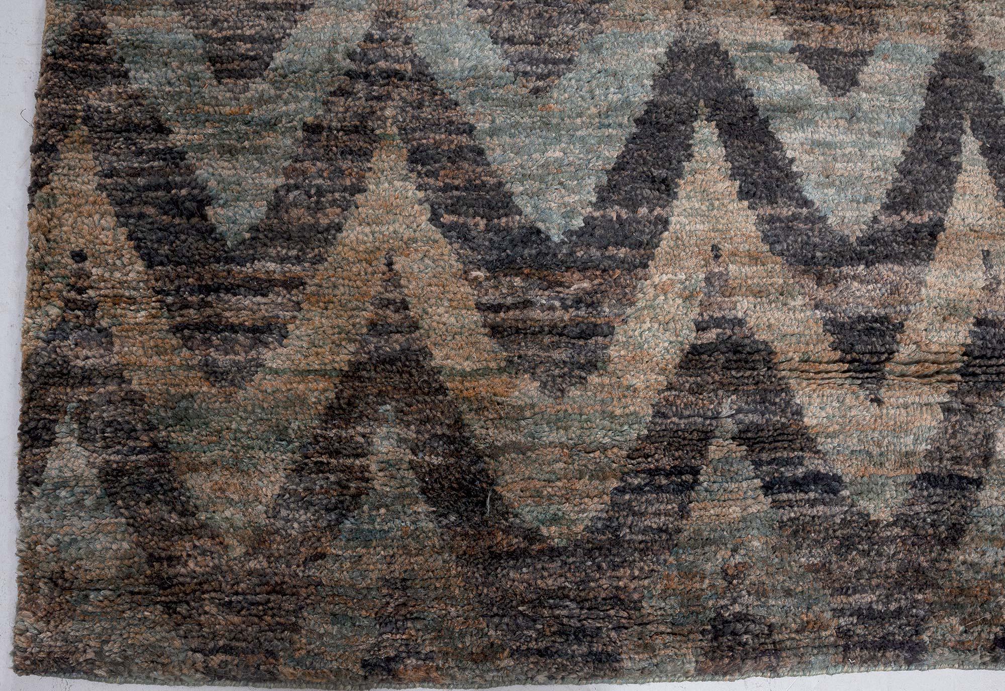 Contemporary Ikat Rainbow Handmade Wool Rug by Doris Leslie Blau For Sale 2