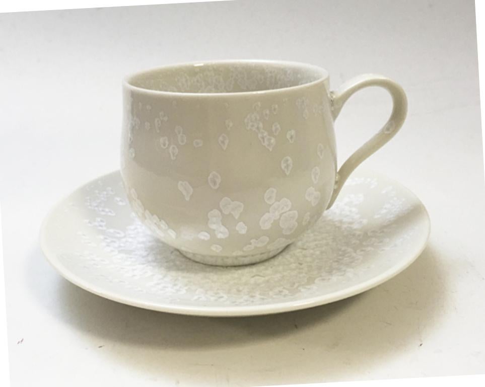 Contemporary Imari Glazed Yellow Porcelain Cup and Saucer by Master Artist In New Condition In Takarazuka, JP