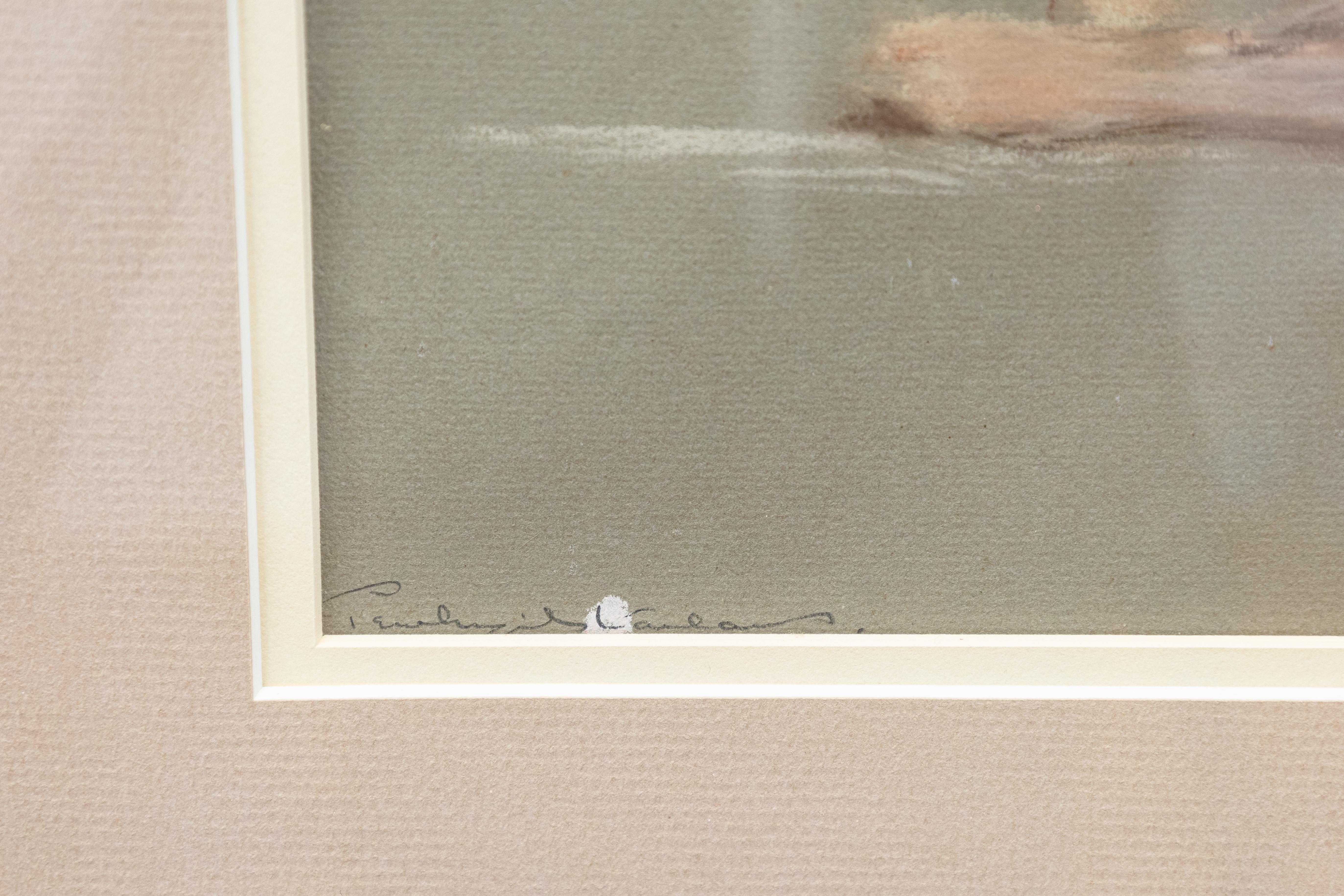 Contemporary Impressionist Reclining Female Nude Signed Pastell Zeichnung auf Papier (20. Jahrhundert) im Angebot