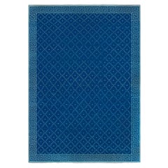 Tappeto contemporaneo indiano Dhurrie Blue a trama piatta di Doris Leslie Blau