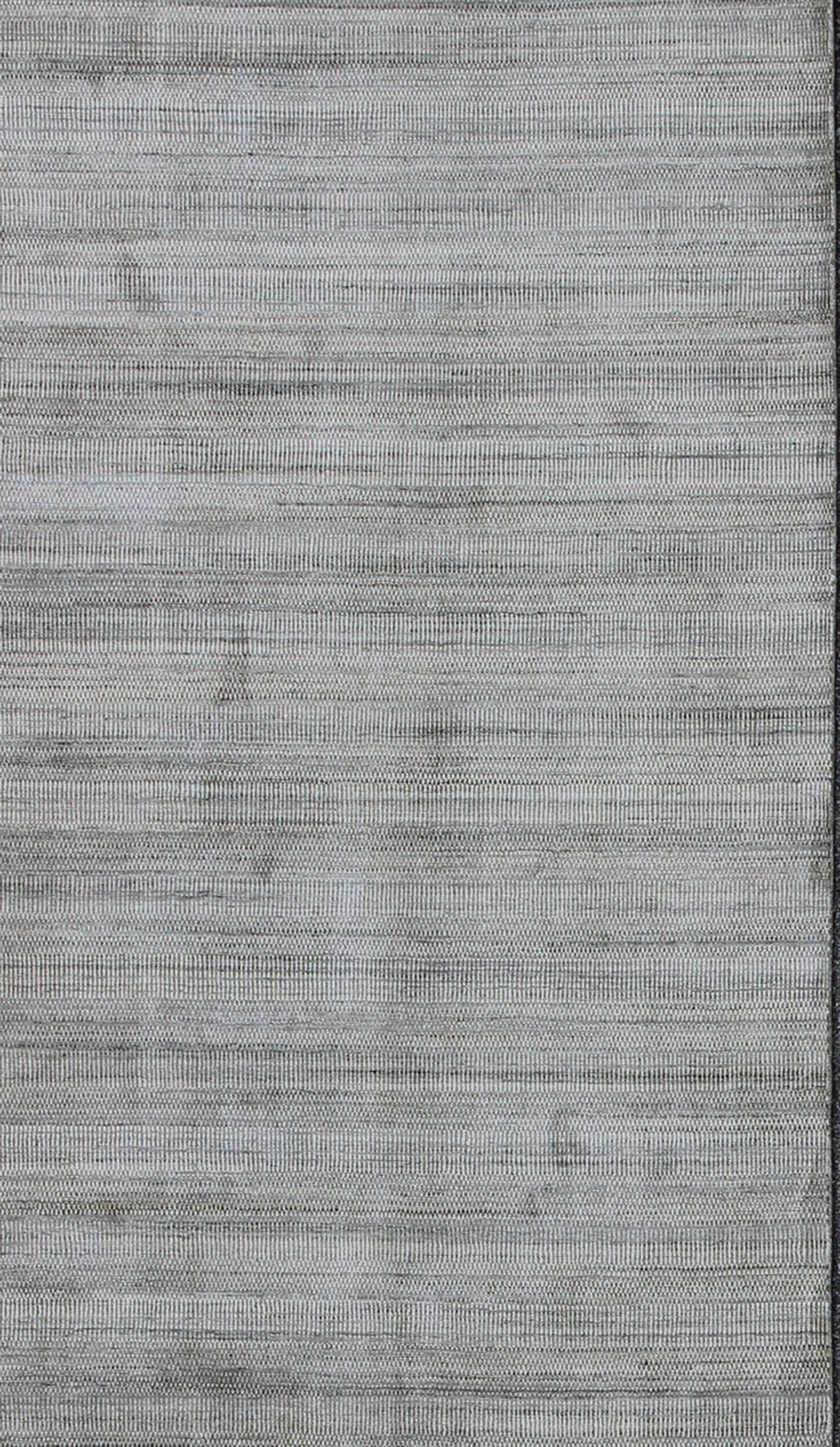 Modern Contemporary Indian Gallery Runner With Monochromatic Grace 5'1 X 16'3 For Sale