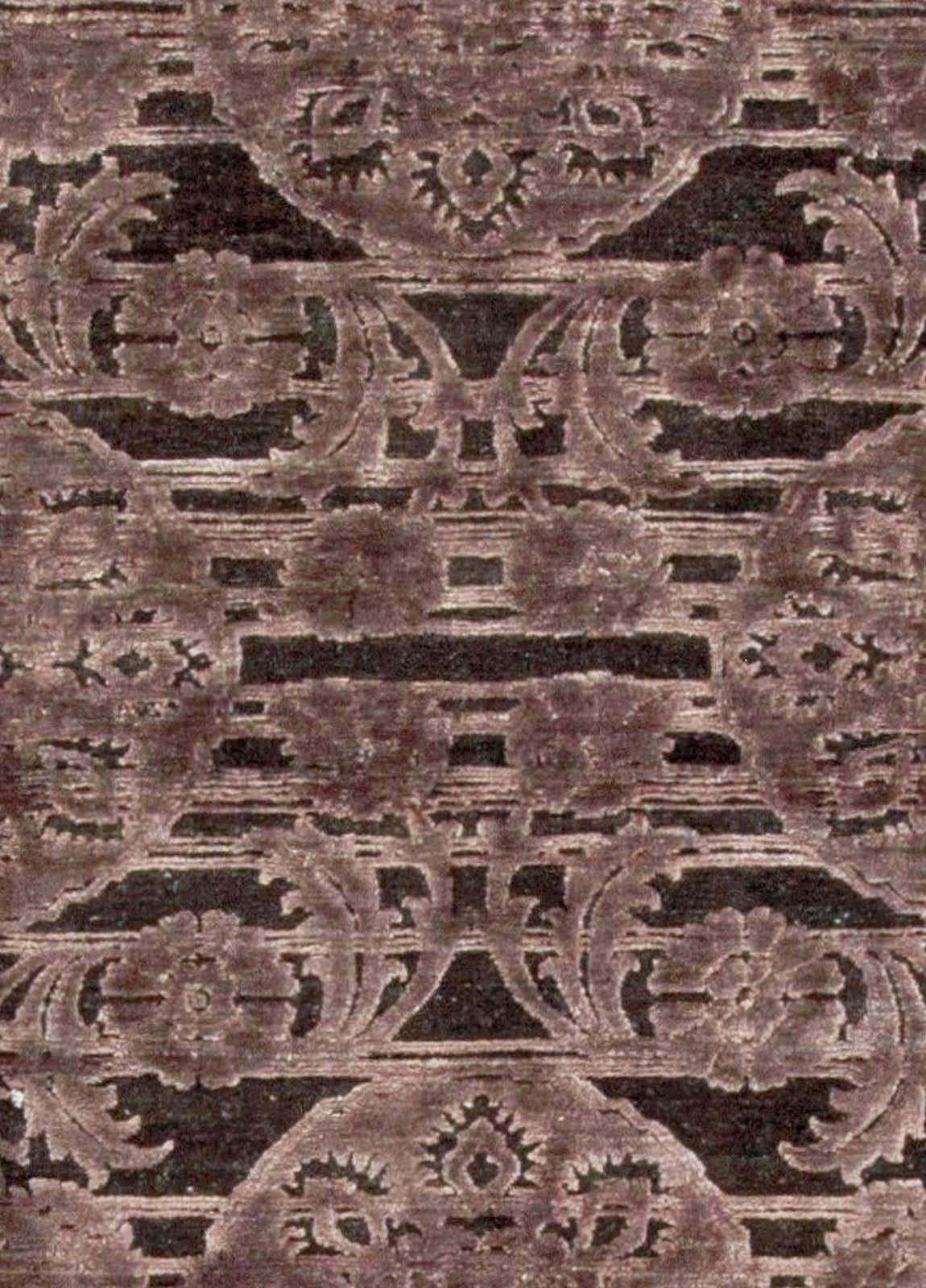 Alfombra india contemporánea de seda y lana tejida a mano por Doris Leslie Blau Moderno en venta