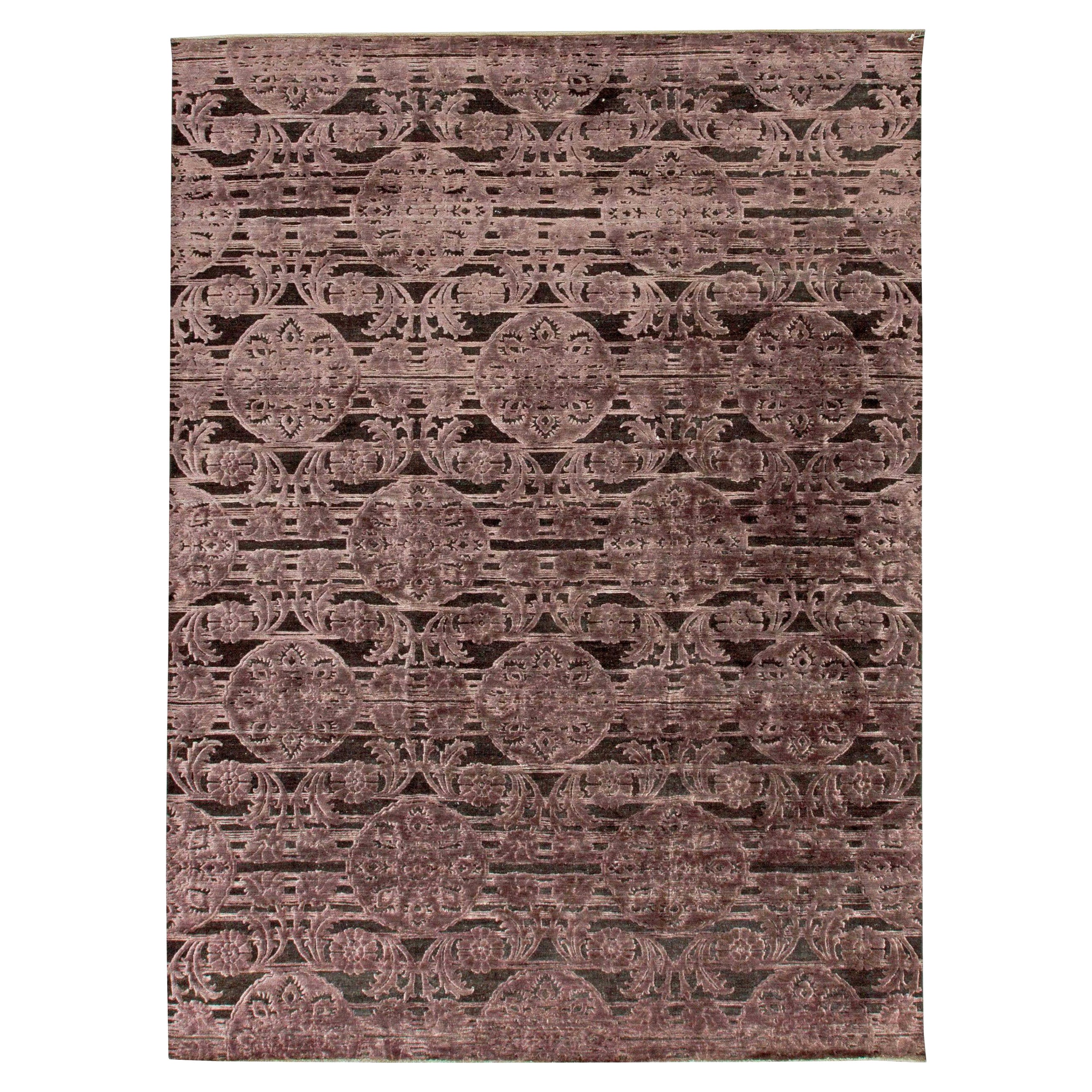 Contemporary Indian Handwoven Silk and Wool Rug by Doris Leslie Blau