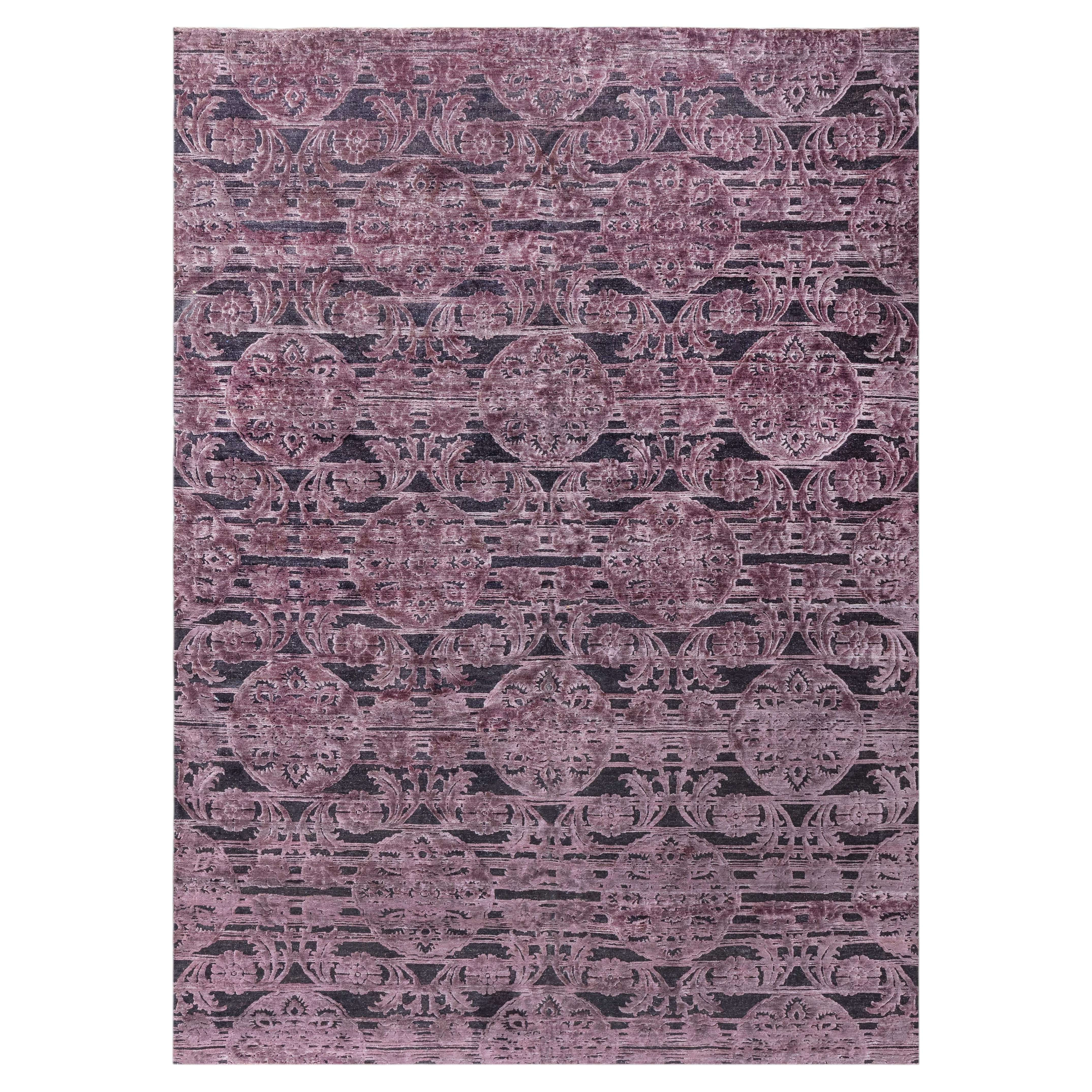 Contemporary Indian Handwoven Silk and Wool Rug by Doris Leslie Blau