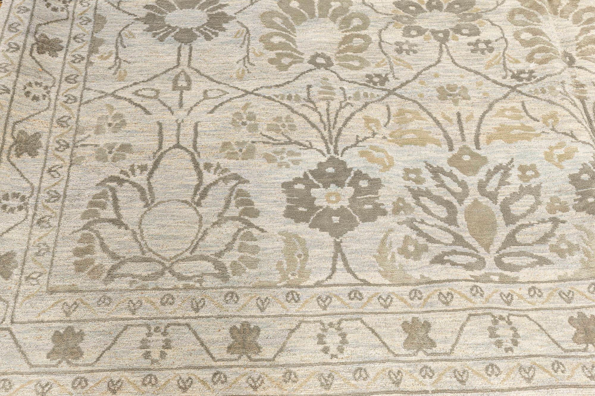 Contemporary Indian Inspired Botanic Handmade Rug by Doris Leslie Blau In New Condition For Sale In New York, NY