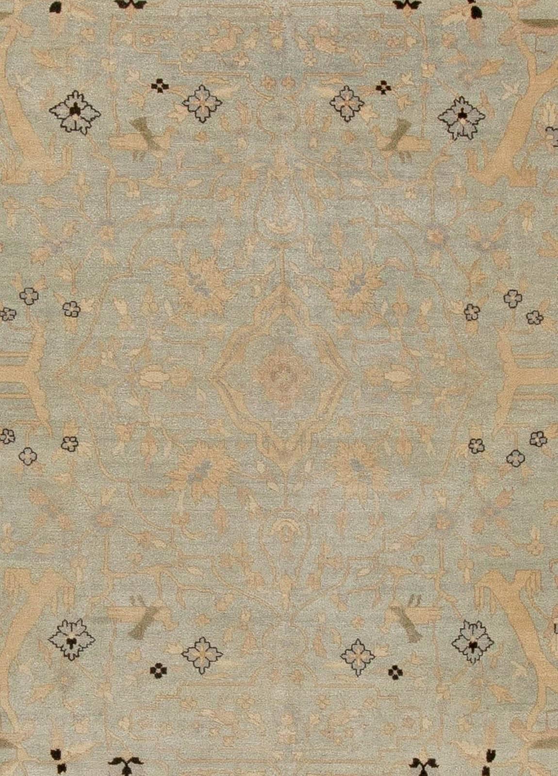 Contemporary Indian Style floral Handmade Wool rug by Doris Leslie Blau
Size: 13'0