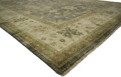 Contemporary Indian Transitional Style Area Rug with Oushak Design