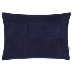 Couvercle de coussin contemporain bleu indigo 