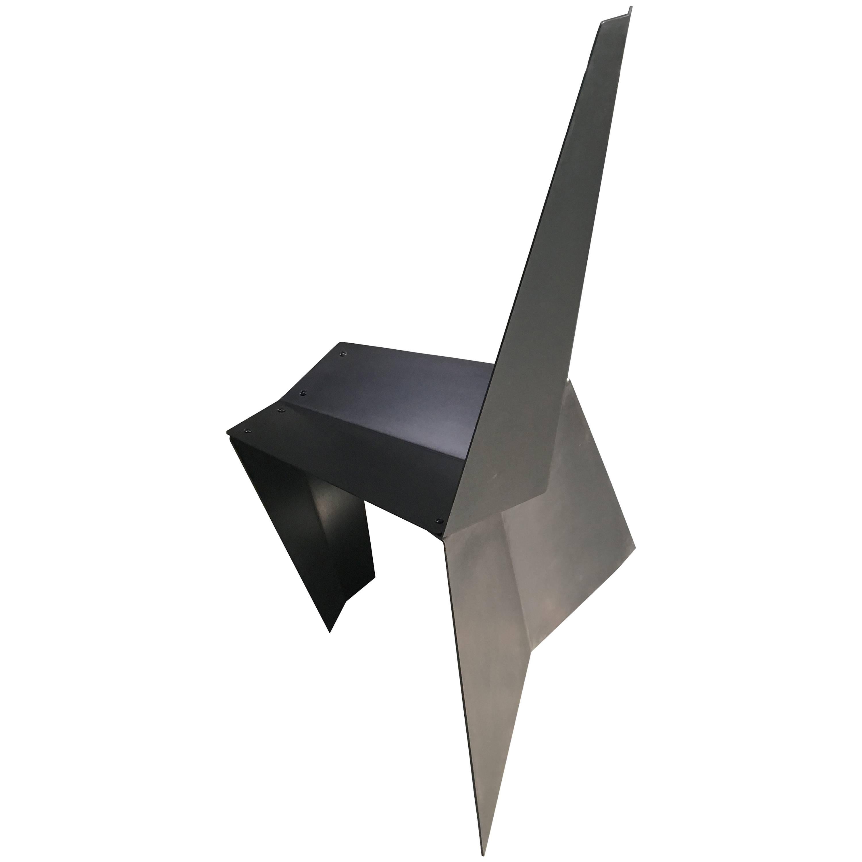 Contemporary Indoor/Outdoor Crystallized Chair in Recycled Metal, Minimal Style For Sale