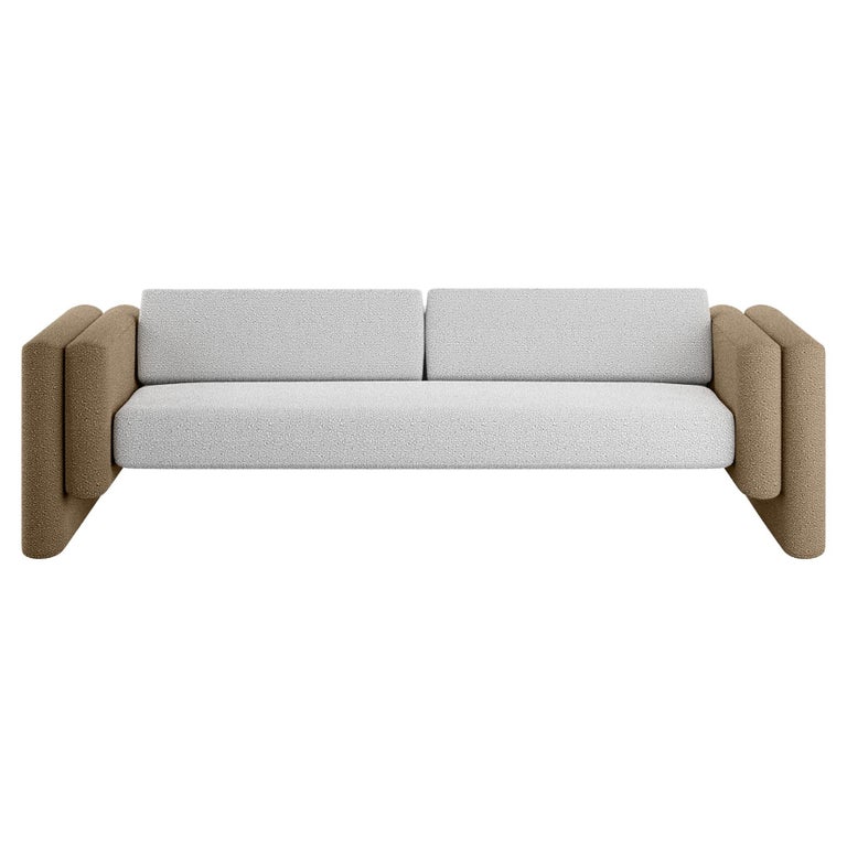 Contemporary Indoor Outdoor Sofa in Beige, Khaki and White Outdoor