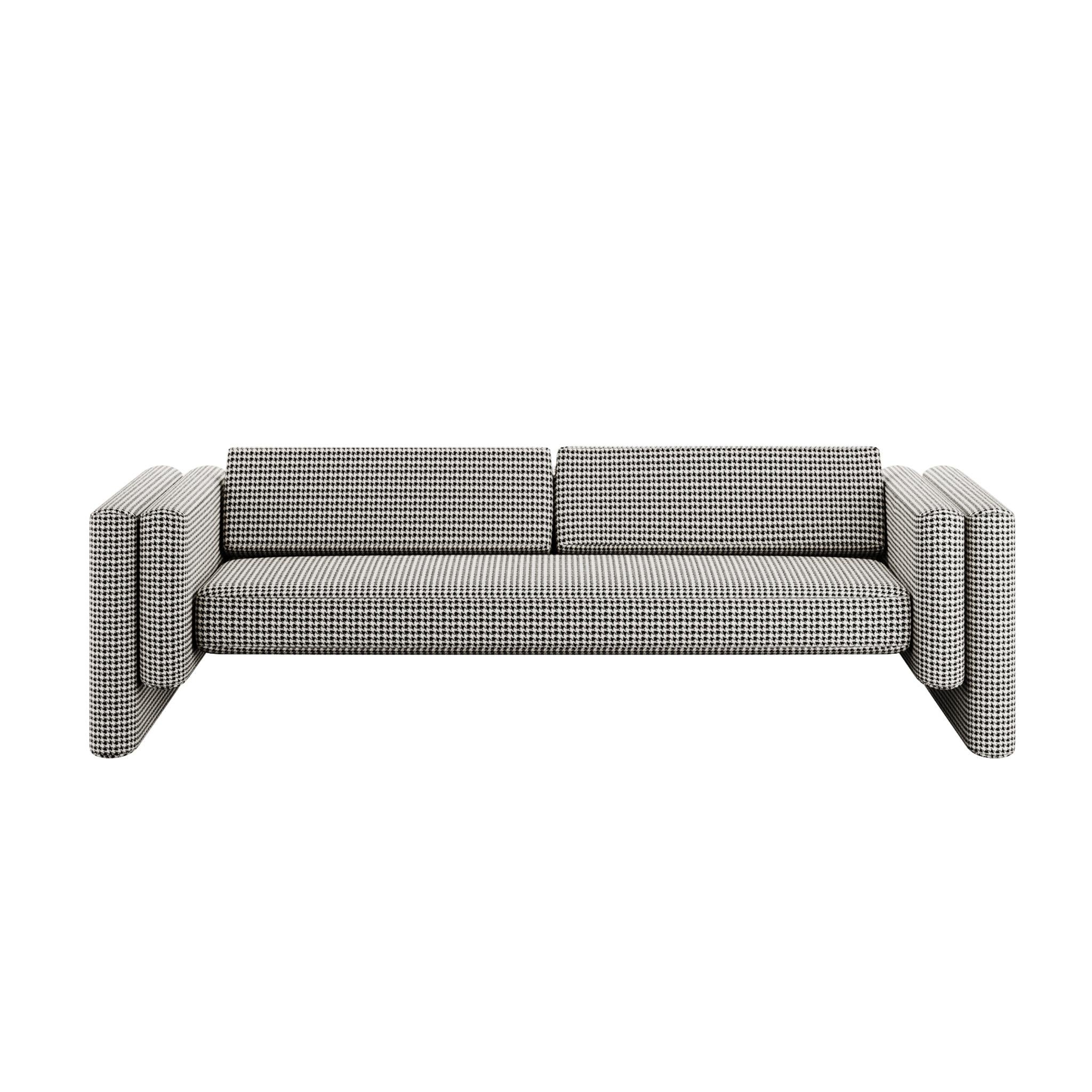 Zeitgenössisches IMiniml-Sofa in Retro-Schwarz-Weiß gemustert (Moderne der Mitte des Jahrhunderts) im Angebot