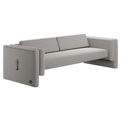 Contemporary IMiniml Sofa in Retro Black & White Patterned 