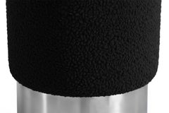 Contemporary Industrial Black Shearling & Steel Stool Destino
