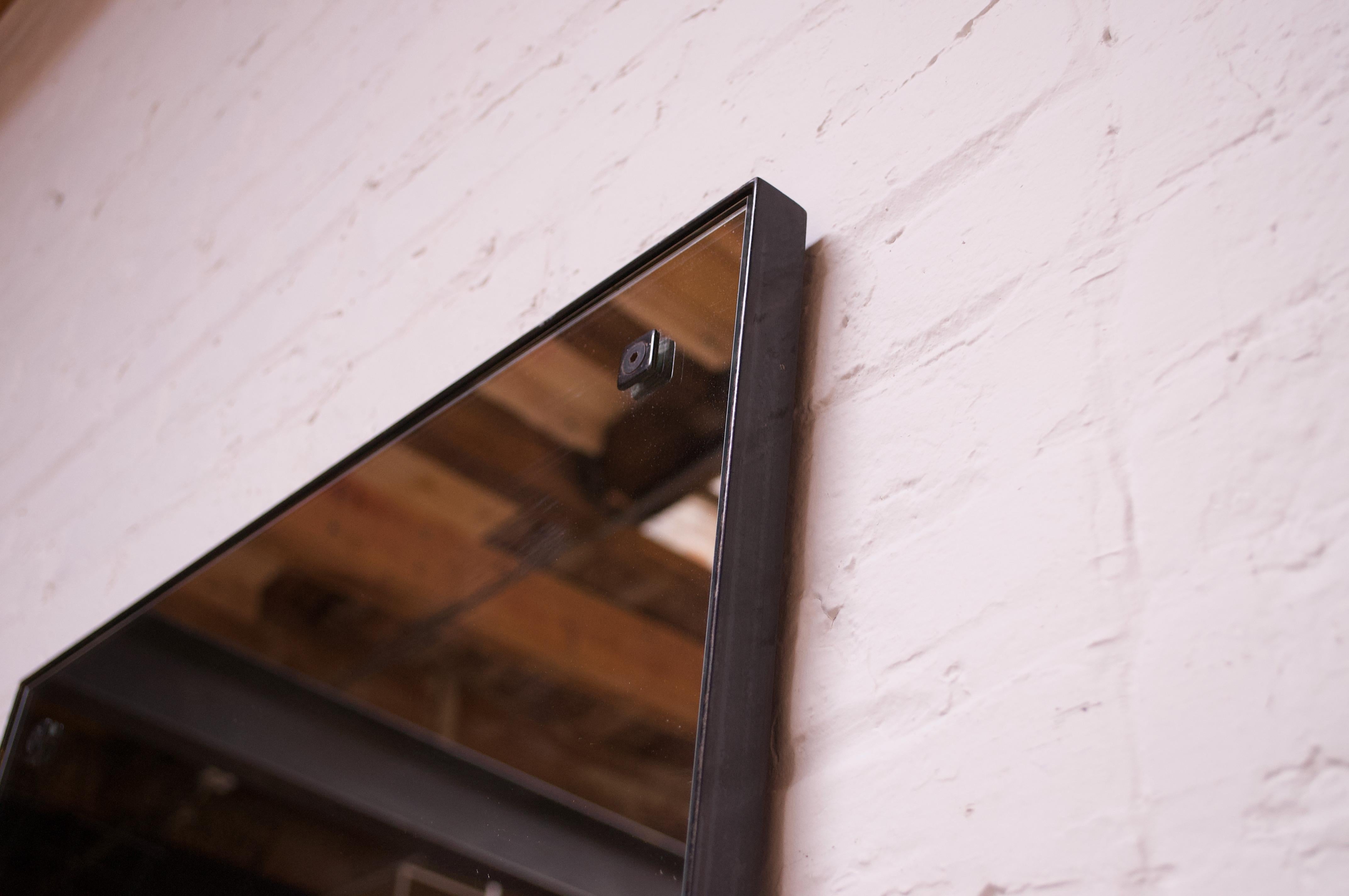 Contemporary Industrial Blackened Steel Wall Mirror 1