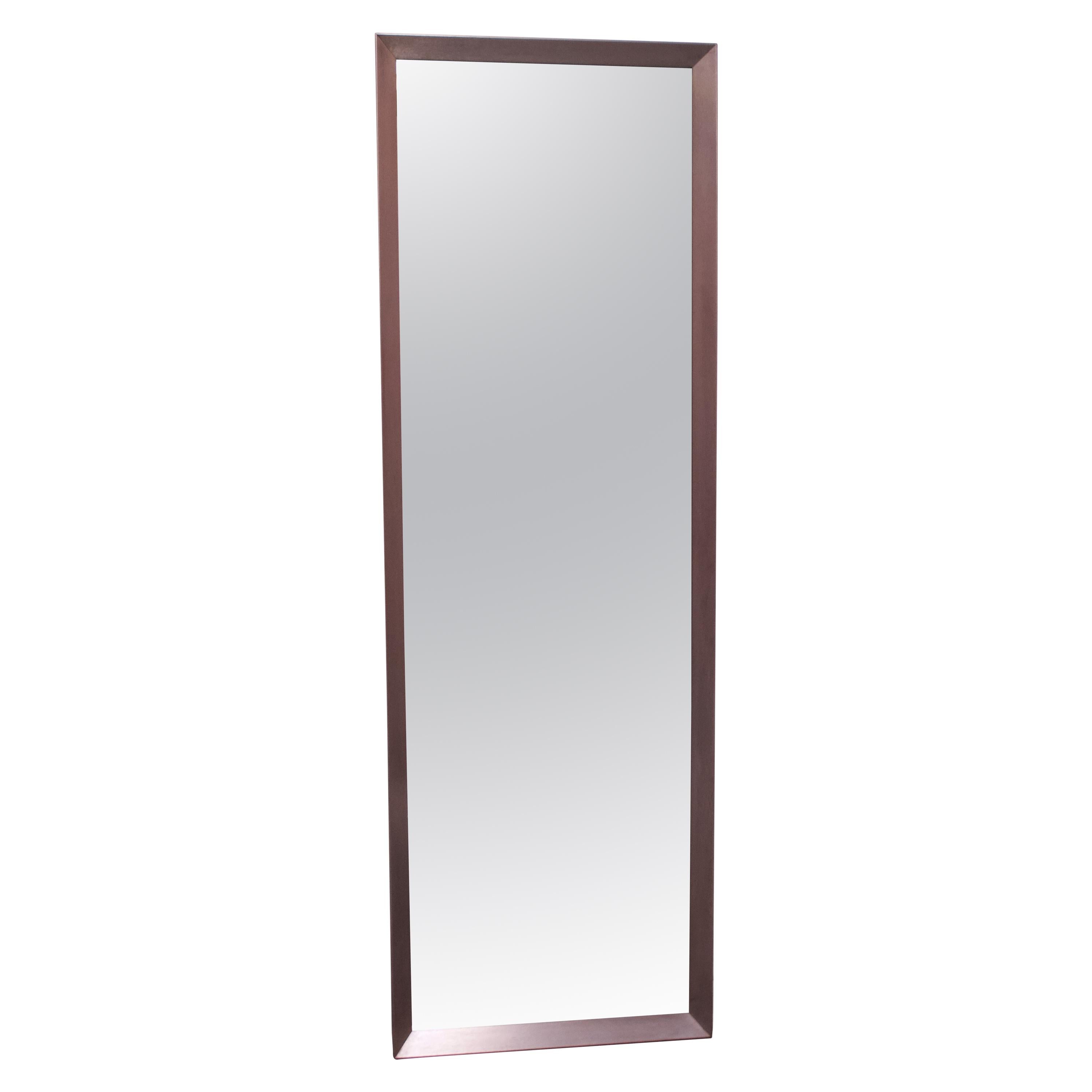 Contemporary Upholstered Iris Floor Mirror For Sale at 1stDibs