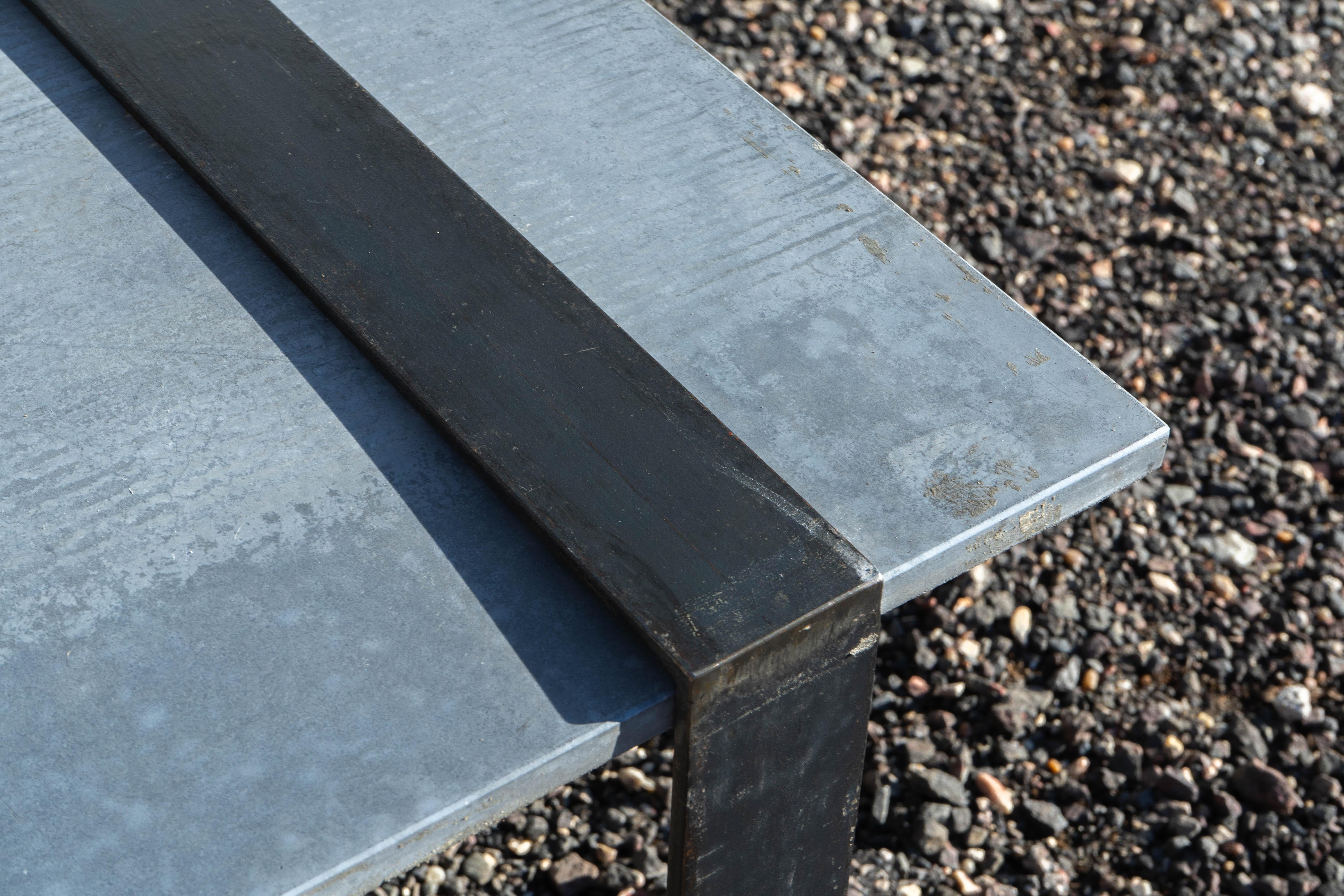 Contemporary Industrial Concrete And Metal Coffee Table For Sale 7