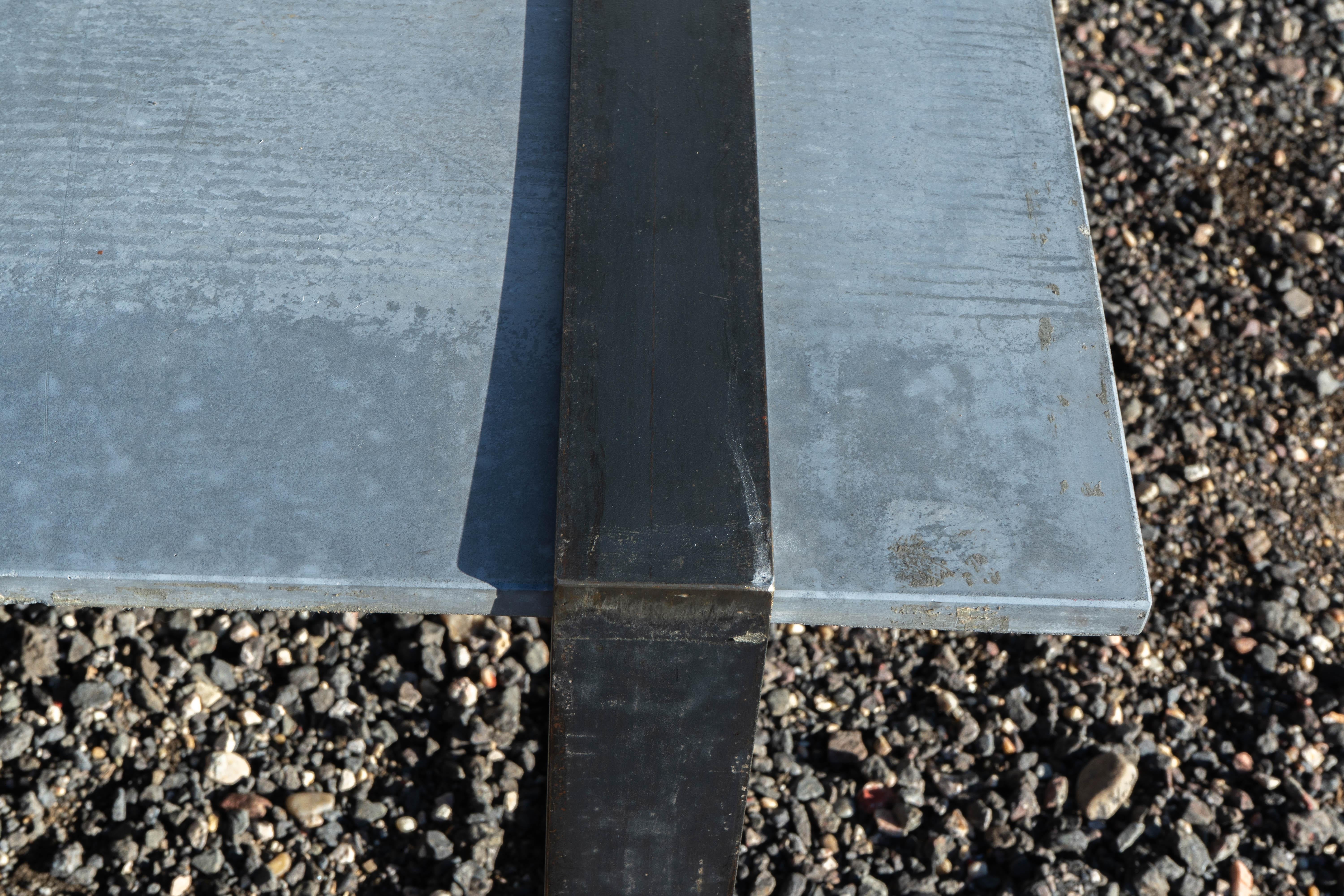 Contemporary Industrial Concrete And Metal Coffee Table For Sale 10