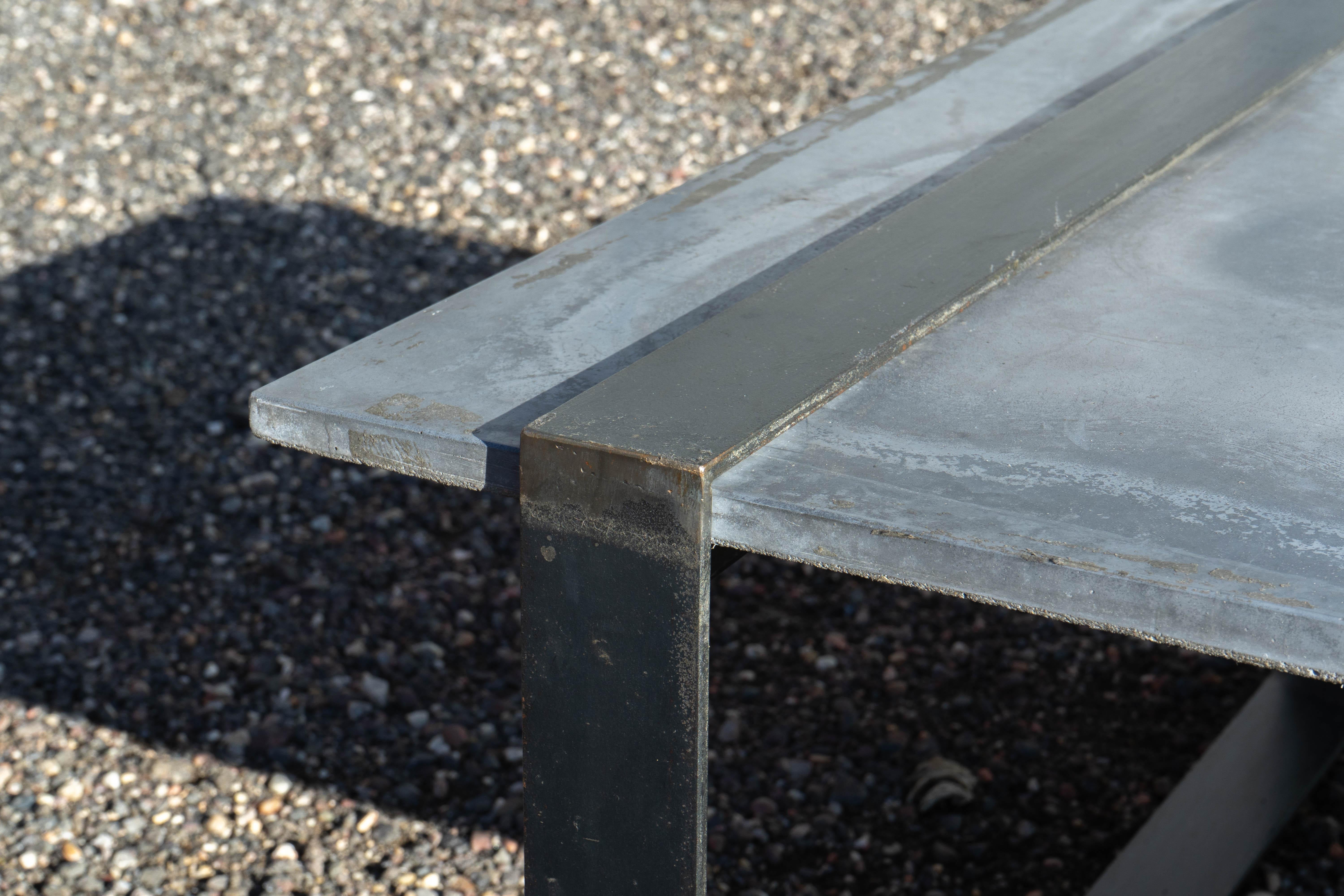 Contemporary Industrial Concrete And Metal Coffee Table For Sale 5