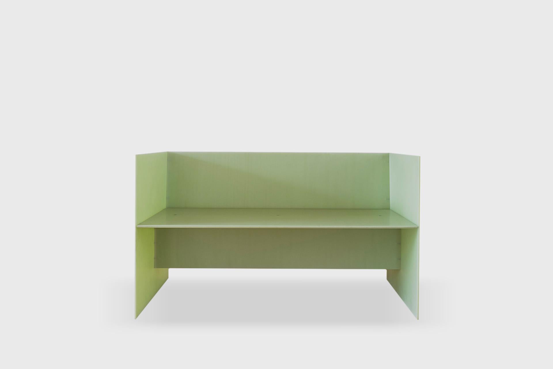 Fiberglass Contemporary Industrial Green Bench Model 