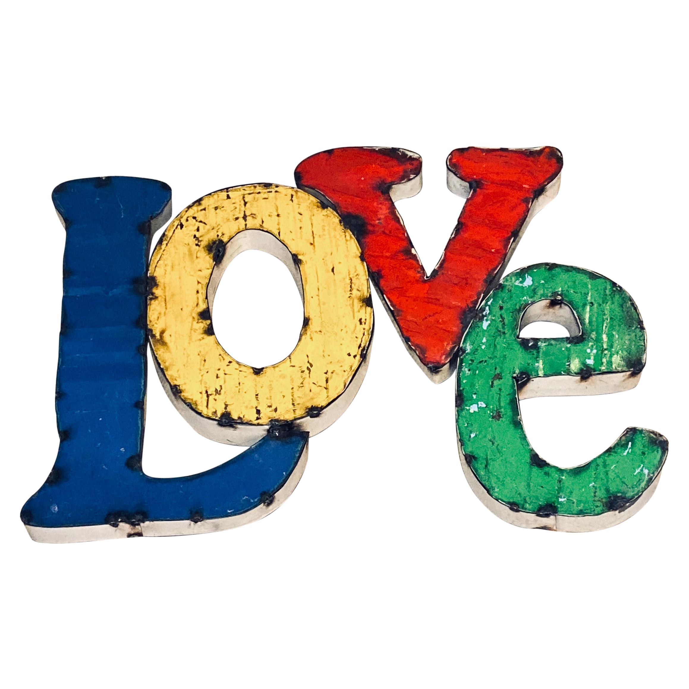Contemporary Industrial Love Sign For Sale