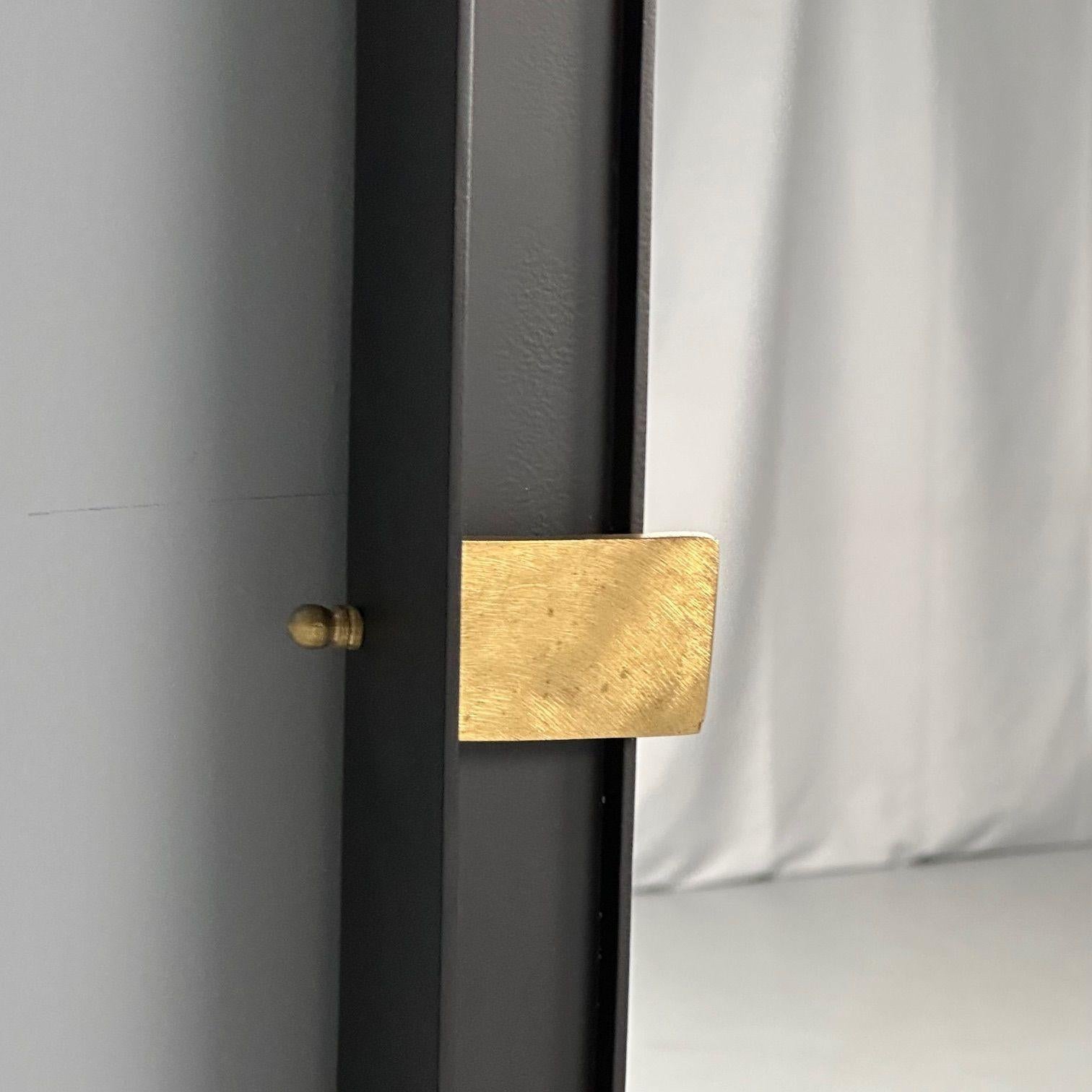 Industrial Modern, Steel, Brass, Brutalist Angular Wall Mirrors, 21st C. For Sale 8