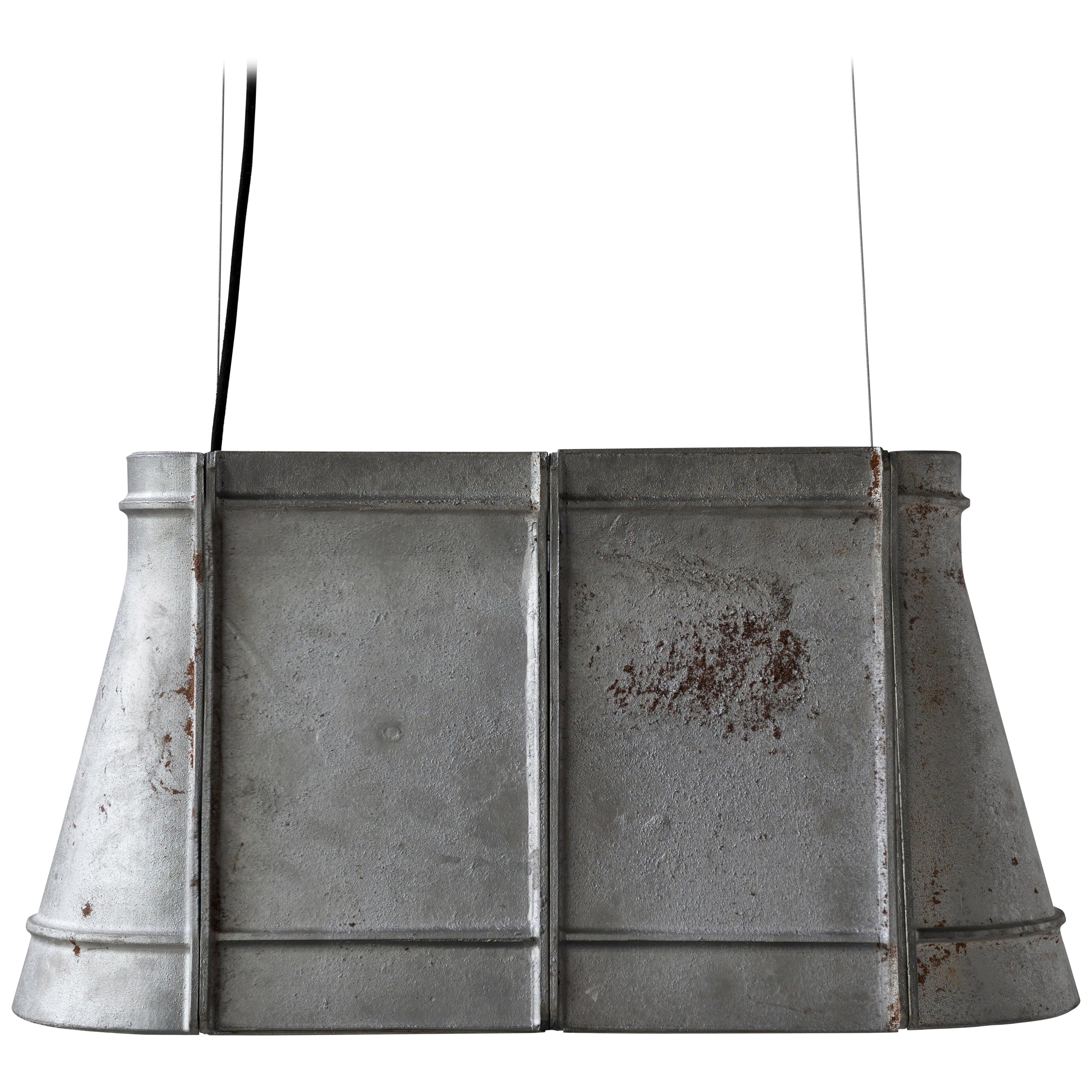 Lampe pendante industrielle contemporaine "Zero" en aluminium "Large" en vente