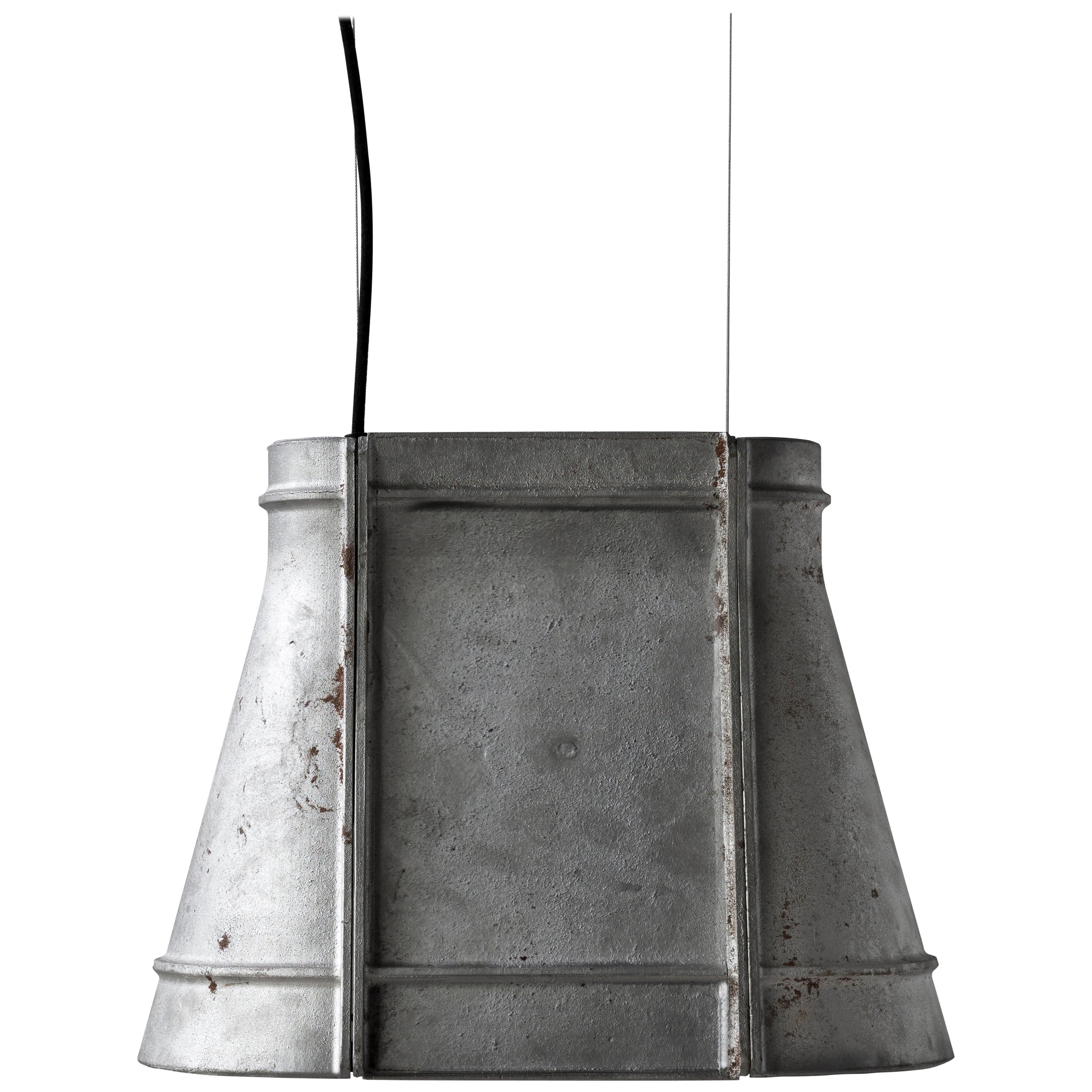 Contemporary Industrial Pendant Lamp 'Zero' in Aluminum 'Medium'