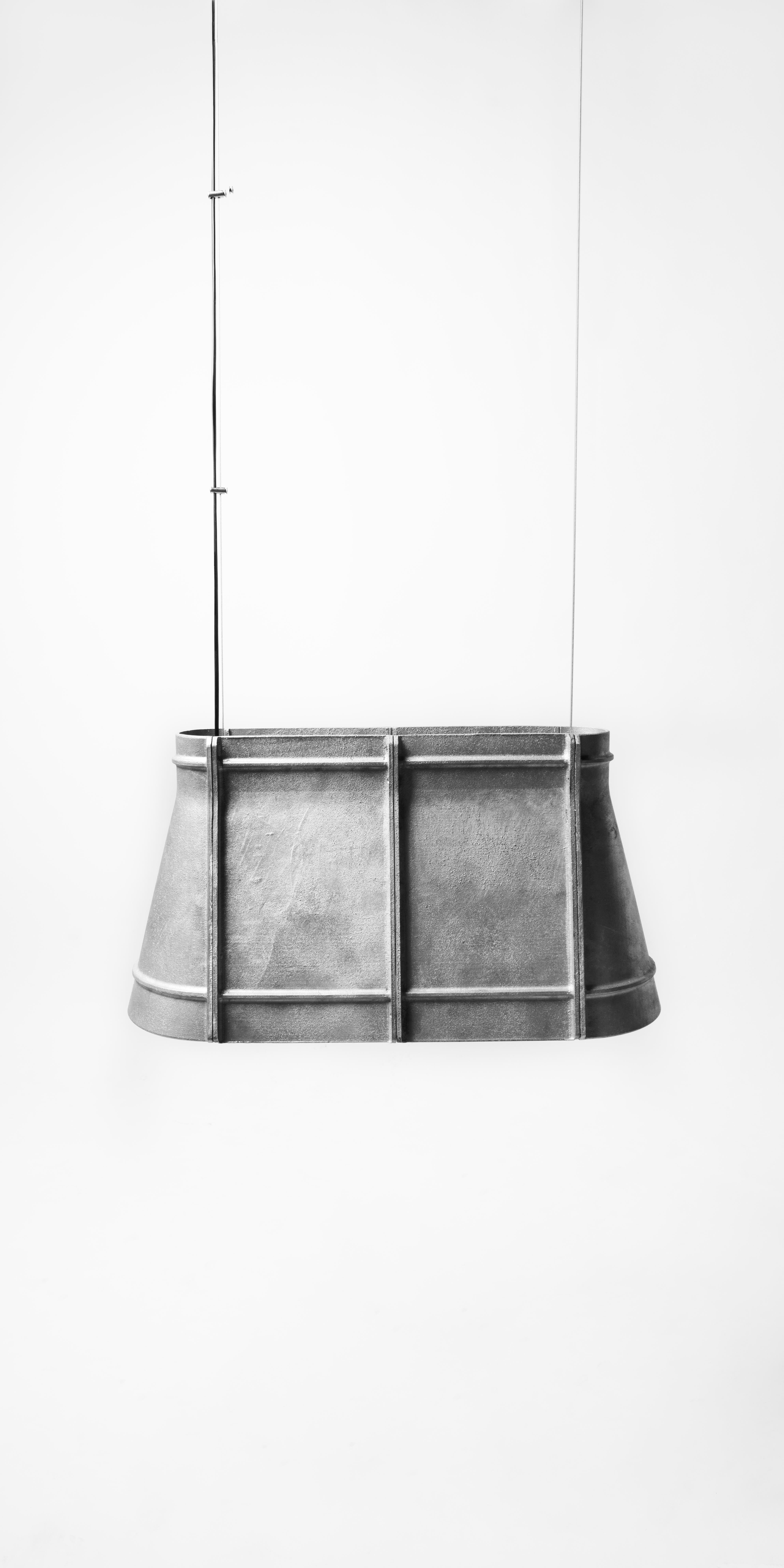 Contemporary Industrial Pendant Lamp 'ZERO' in Aluminum 'Small' For Sale 2