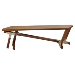 Contemporary Industrial Walnut Bench, by Peter Harrison, in Stock