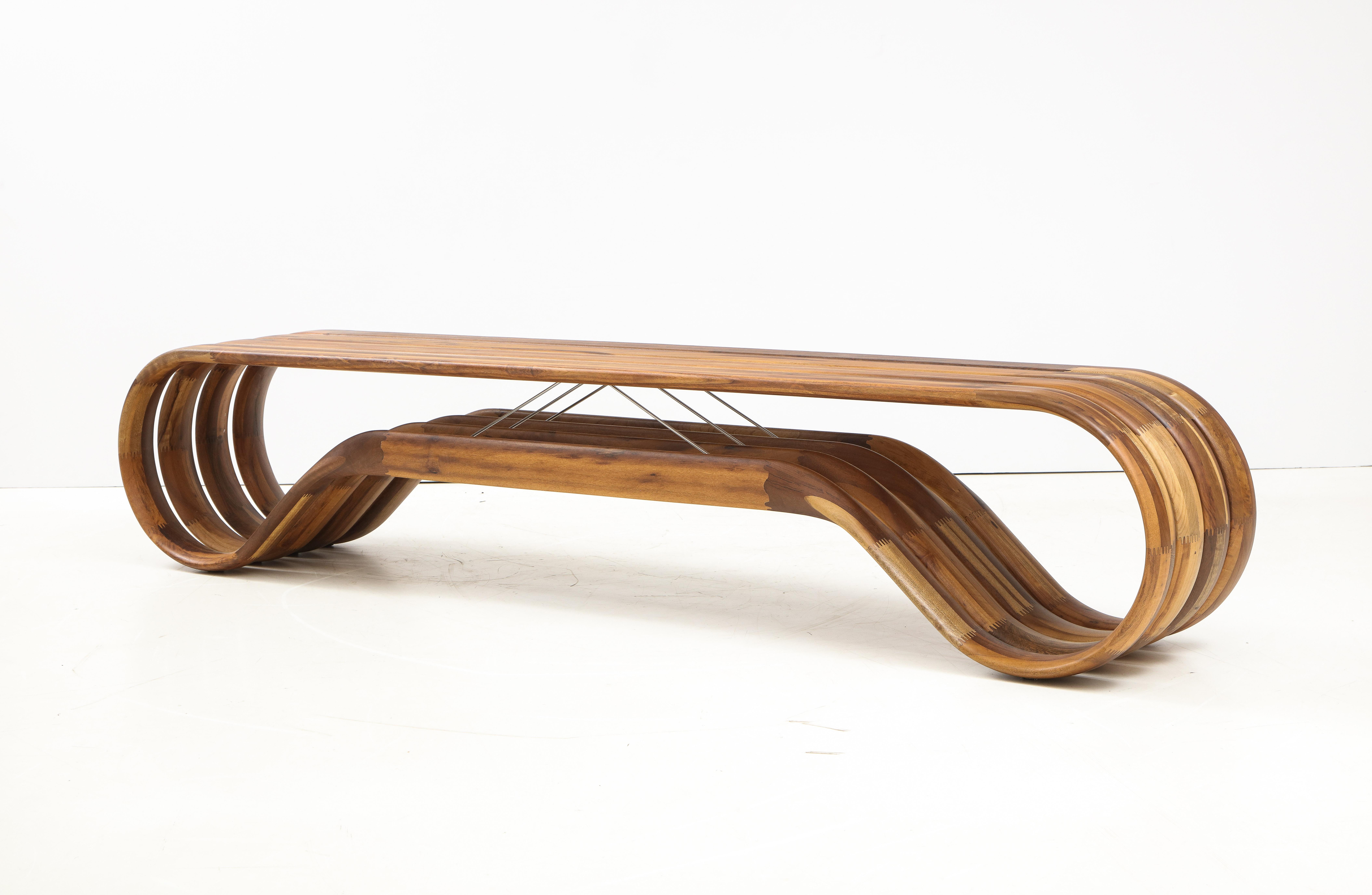 Contemporary Infinito Wood Bench by Guto Índio da Costa, Brazil, 2019 3
