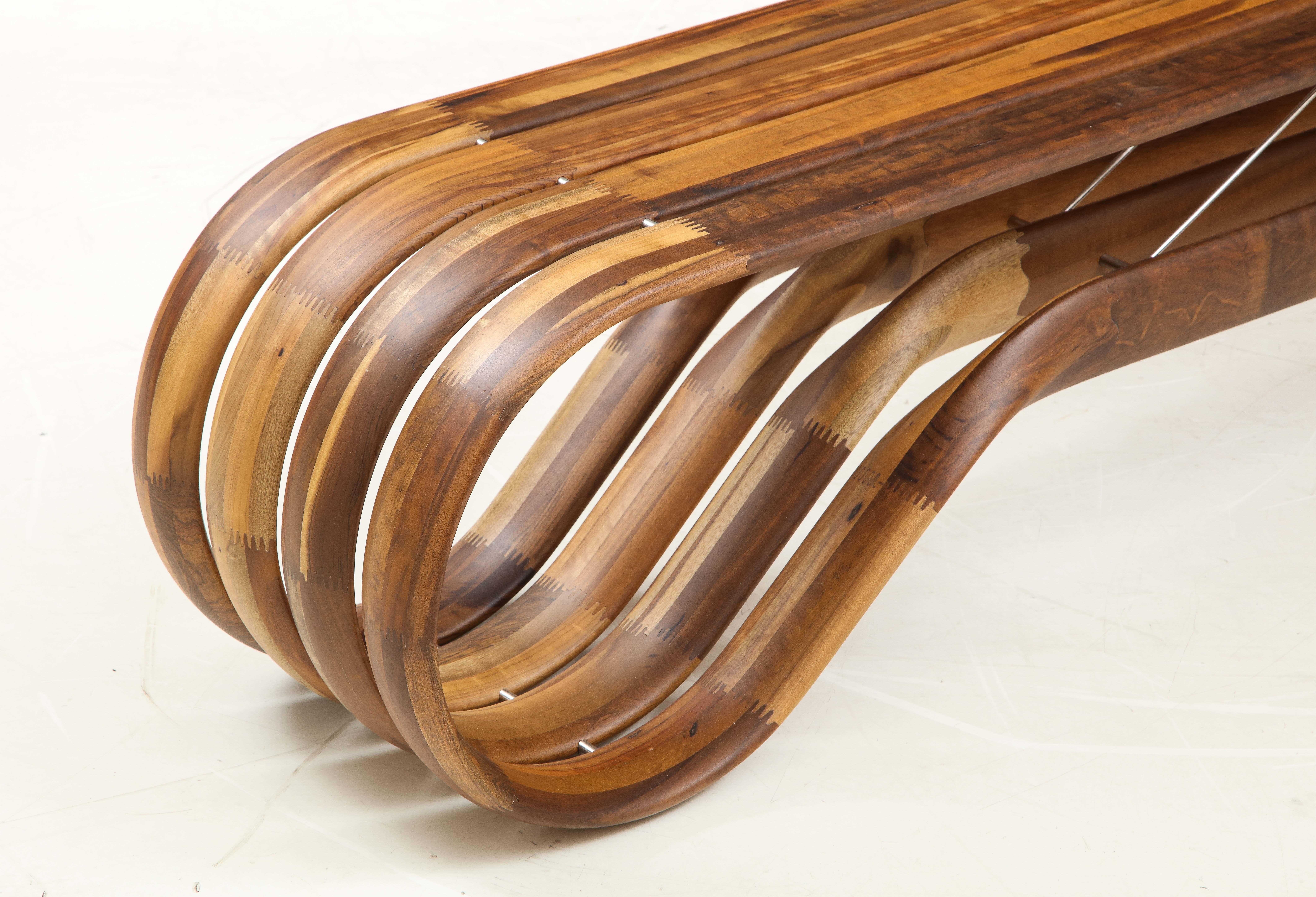 Other Contemporary Infinito Wood Bench by Guto Índio da Costa, Brazil, 2019